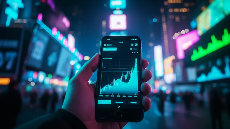 aplikasi saham luar negeri dengan grafik saham naik